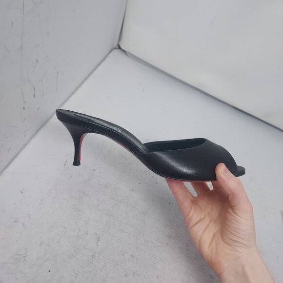 CHRISTIAN LOUBOUTIN Me Dolly Leather Black Mule Sandal - Picture 3 of 11